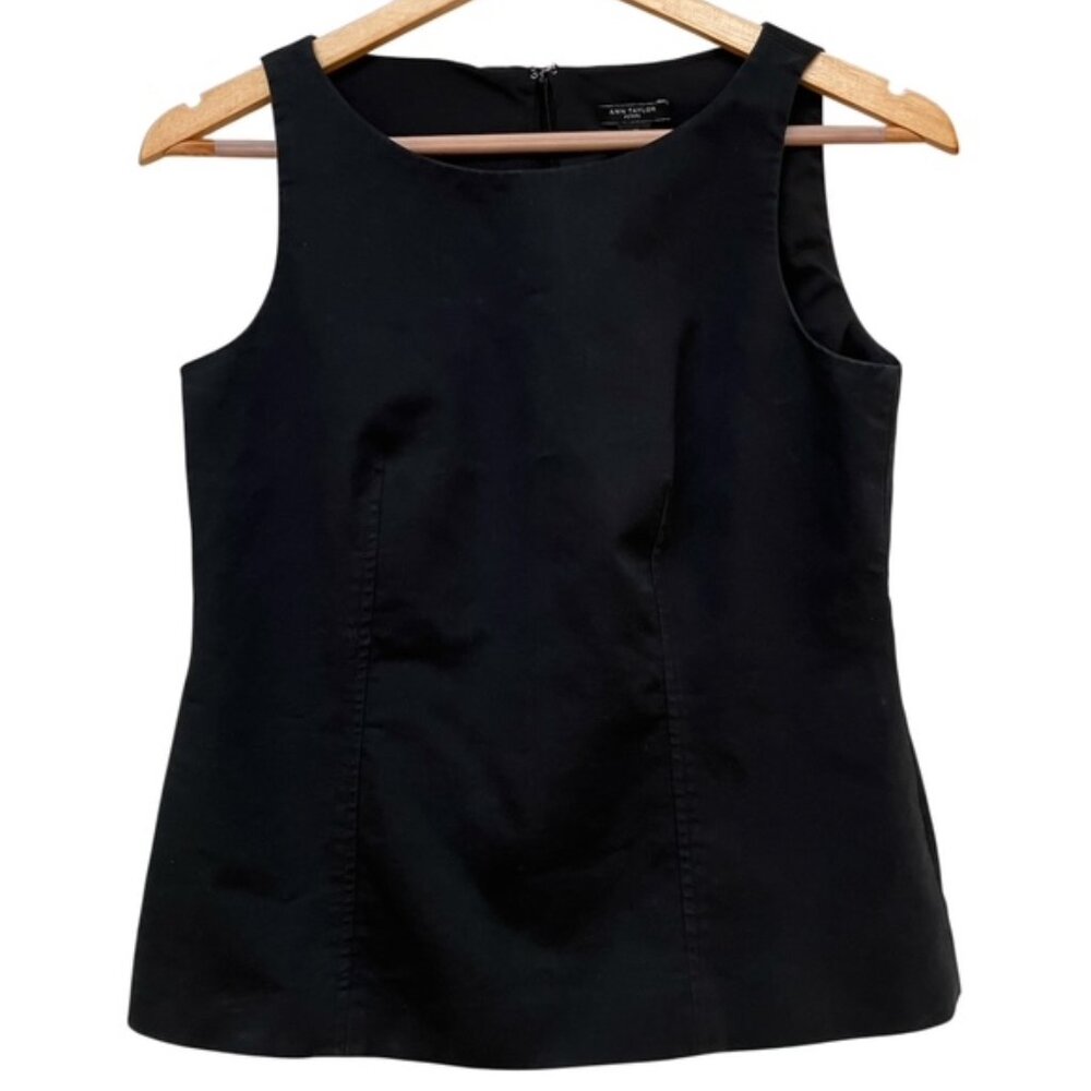 Ann Taylor Cotton Blend Black sleeveless shell size 2P